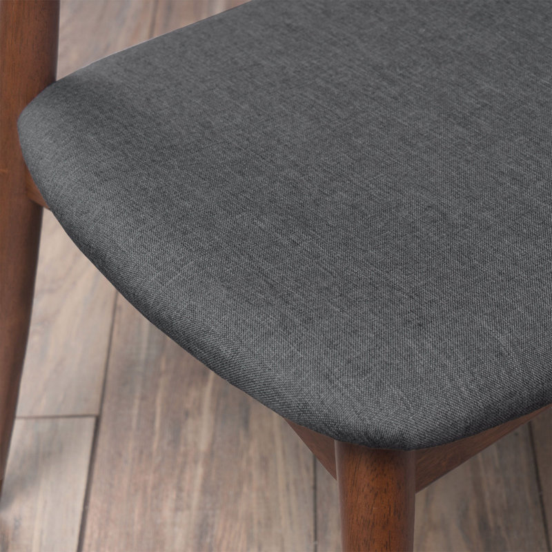 Drumnadrough 17.25'' H Upholstered Side Chair, Charcoal, Walnut