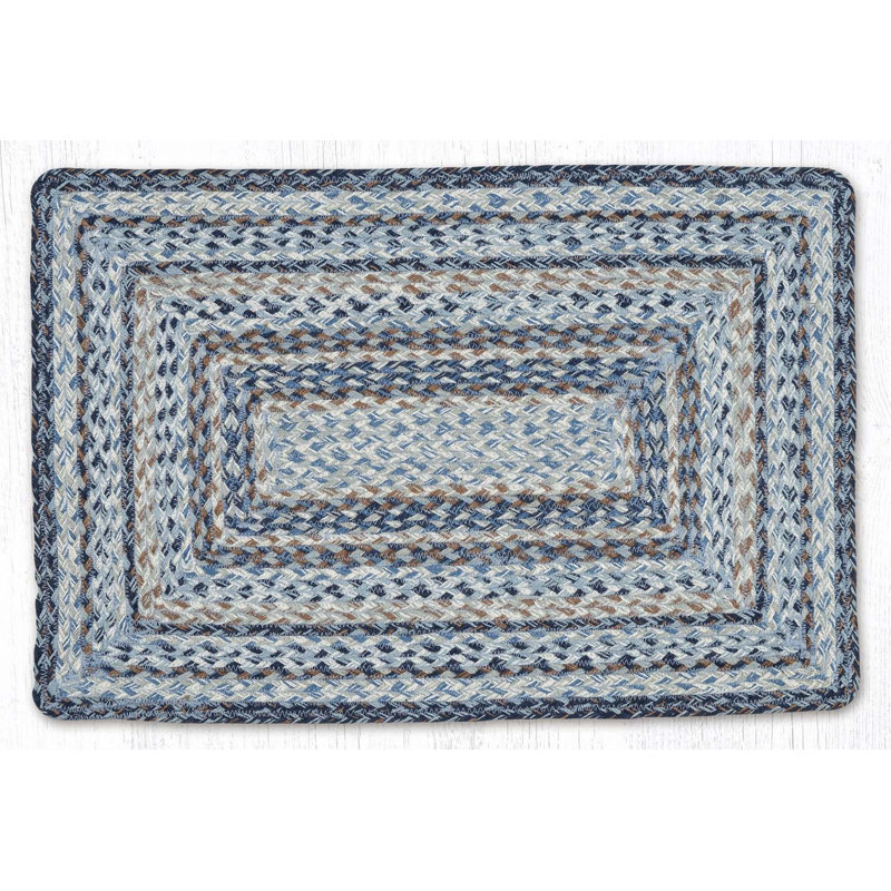  Tapis denim bleu tressé, 20 po x 30 po