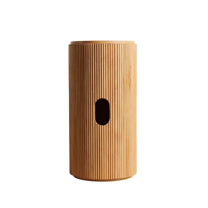Cabinet cylindrique autoportant de 16 po seulement, sans robinet ni ensemble de drain, Bois naturel, Bois naturel