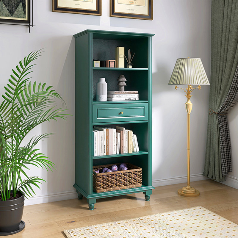 Modern small bookcase, (4 Shelves) 62.99"H x 27.56"W x 15.75"D