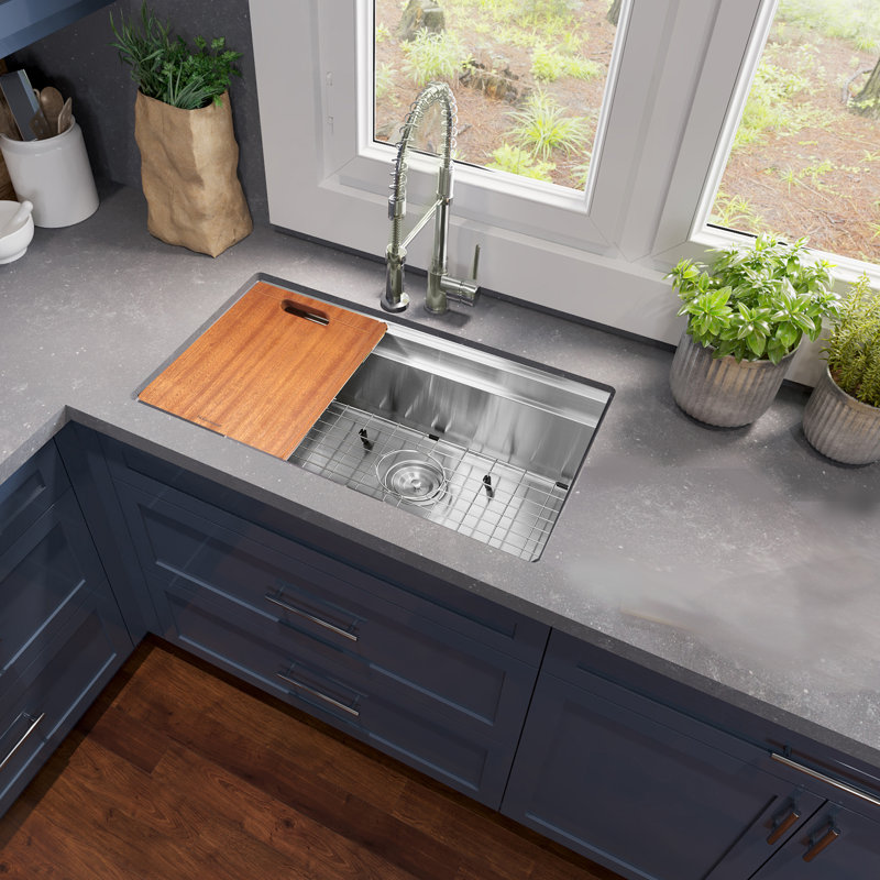 Pro Series Prep-Station Single Bowl Stainless Steel Workstation Sink