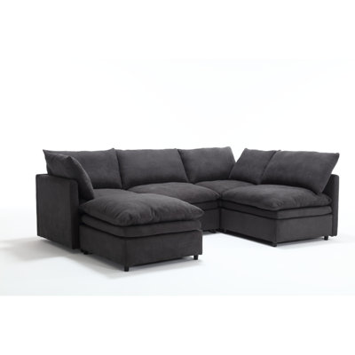 Modern Sofa  U-Shaped Sectional Sofa ,5-Seat Upholstered Sofa Furniture,Sleeper Sofa Couch With Chaise Lounge