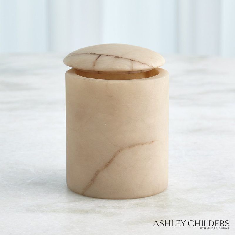 Gala Alabaster Canister-Tall, Beige