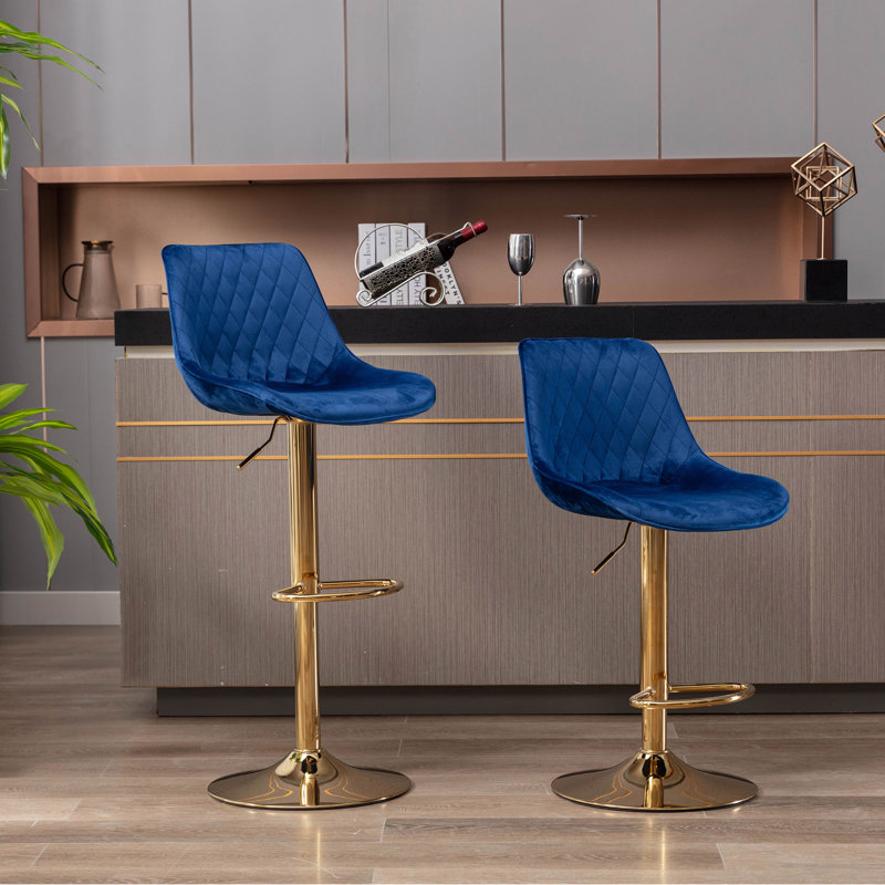 Tabouret pivotant à hauteur réglable, Bleu