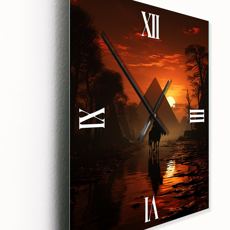 Silhouette de pyramide égyptienne - horloge murale, Grand