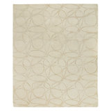Clover Geometric Hand-Knotted Wool/Silk Beige/Neutral Area Rug