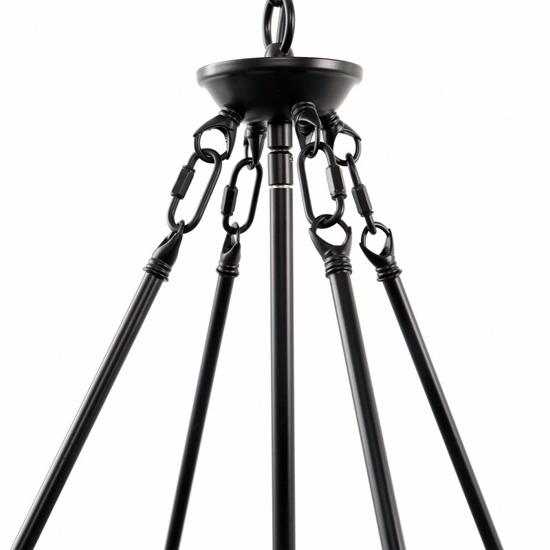 Lustre tambour 4 lumières à intensité variable Berlin, Noir / gris