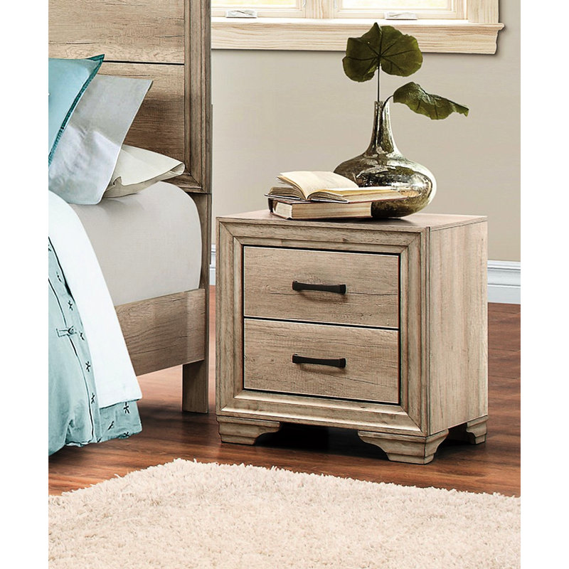 Table de chevet en stratifié naturel - Dessus de meuble de style rustique