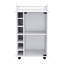 Chariot-bar Dukat, deux tablettes, six supports à vin intégrés, quatre roulettes - blanc