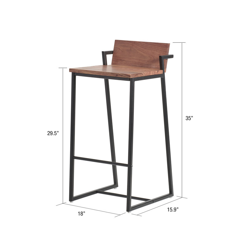 Agu Counter Stool with Metal Frame, Bar Stool (29.8" Seat Height)