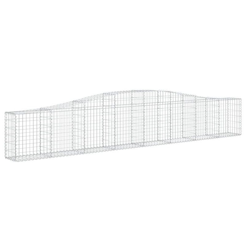 Arched Gabion Baskets 3 Pcs Galvanised Iron, 80cm H x 400cm W x 30cm D