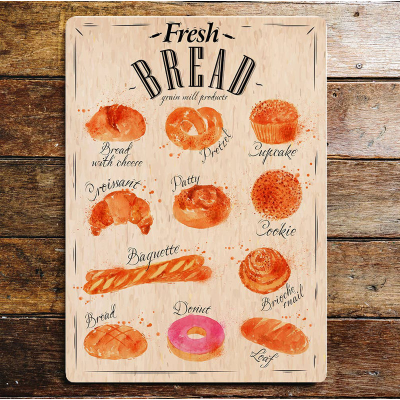 Handmade Food & Beverage Wall Decor on Metal, 20cm H x  15cm W