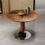 Table de salle à manger ronde en bois manufacturé noyer et noir-1477587645