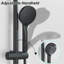 Black Shower Slide Bar System Handheld Shower with Adjustable Slide Bar and Hose-125187242