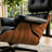 Mid Century Modern Lounge Chair with Ottoman, Leather Accent Chair, Solid Wood Frame, Heavy-Duty Aluminum Alloy Base, Reclining Reading Chair for Living Room, Office or Bedroom-1417463866