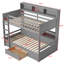 Lit superposé simple en bois massif avec tablettes Hadlie par Harriet Bee-514625486