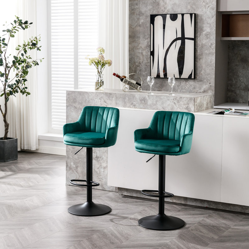 Adjustable Bar Stools In With Back And Footrest, Of 2 For Home Kitchen Pub Use 2 Fit Counter Height