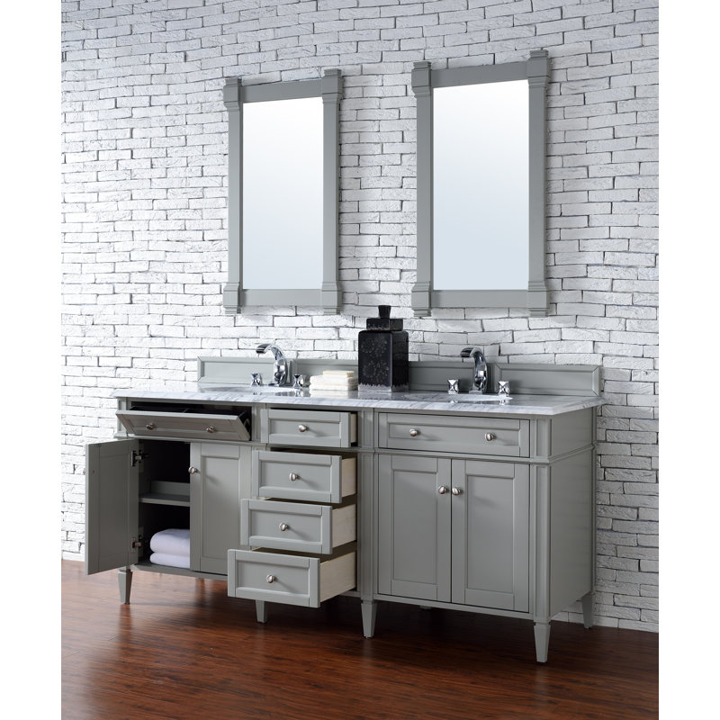 Brittany 72'' W Double Bathroom Vanity Base, Urban Gray