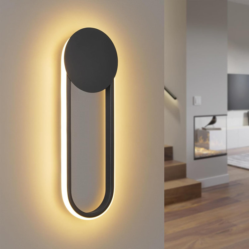 LED Flush Mounted Sconce, Black