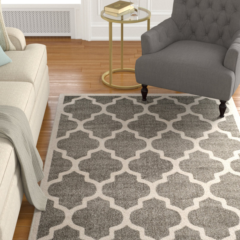 Tapis géométrique gris foncé / beige Ammundsen, Rectangle 9 pi x 12 pi