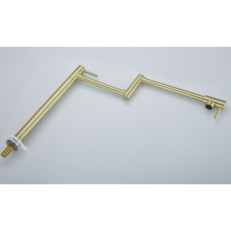 Pot Filler Faucet With Extension - Brass Material, Double Handles, Deliver Smooth Flow, Rust Generate Water, Drip