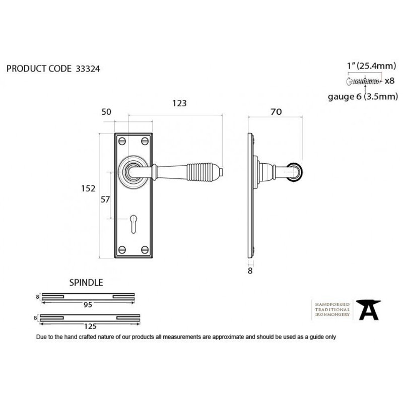 Reeded Lock Door Handle Kit, Polished Nickel