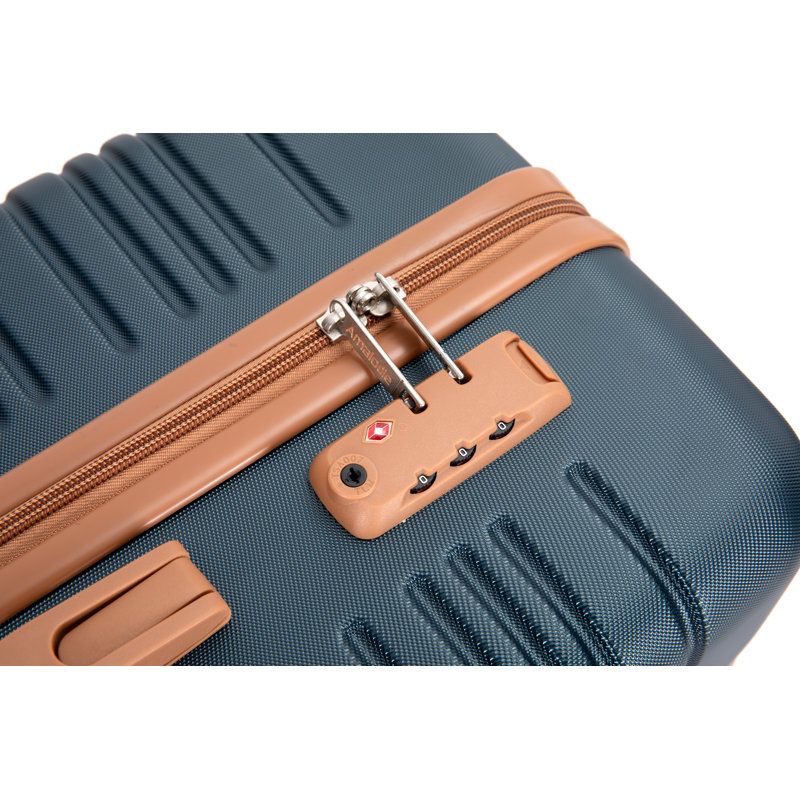 Ensemble de 5 pièces (20 "24" 28 + un sac de voyage et une trousse de toilette), ensemble de valise rigide à roulettes en ABS avec verrou TSA