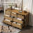 Brown 7-Drawer Dresser, 47" Wide Rustic Wood Chest with Deep Storage Drawers-1155631205
