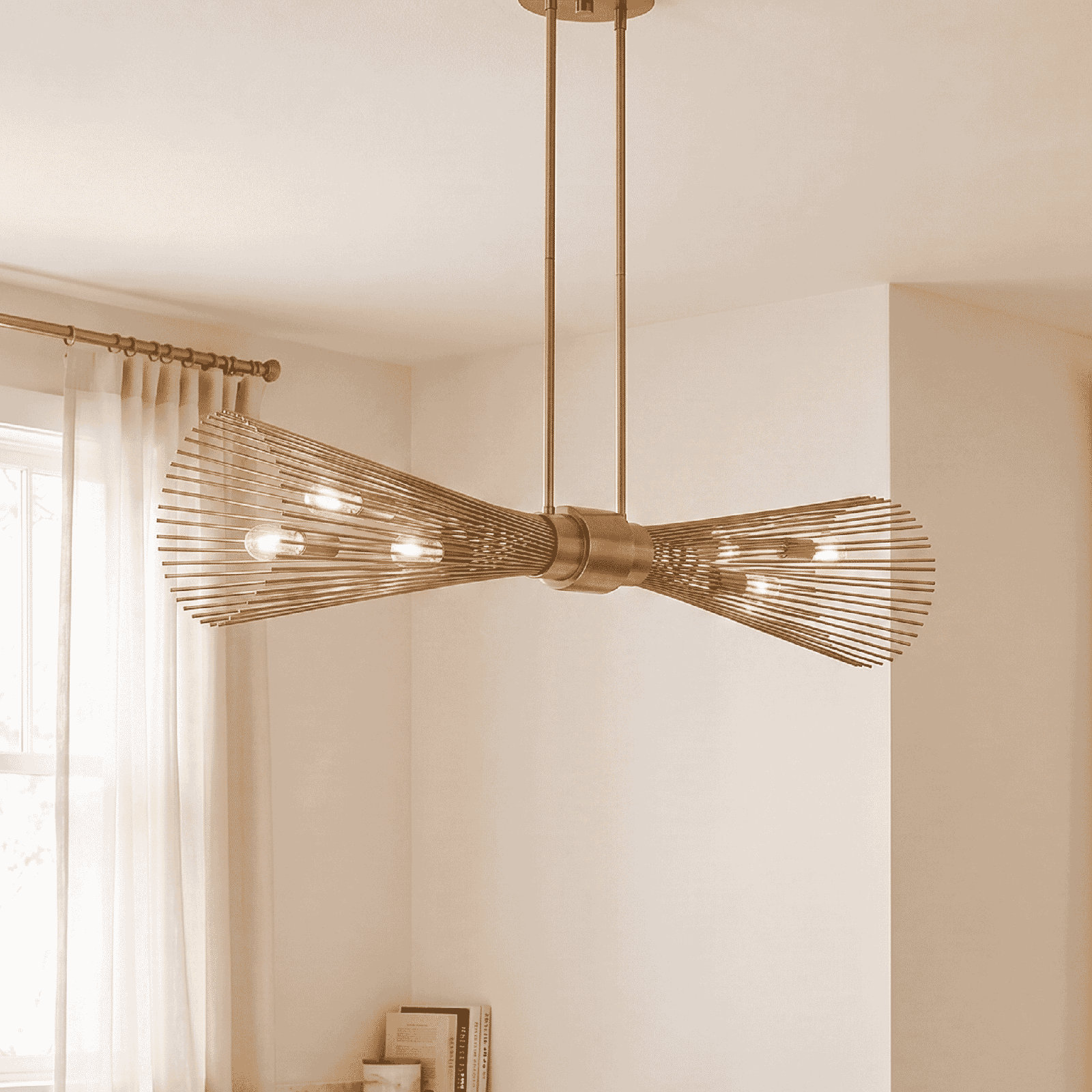 Iago 6 - Light Metal Dimmable Chandelier, Brass
