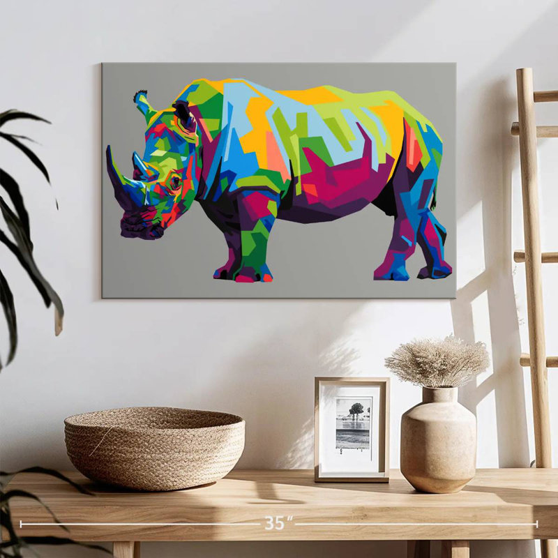 Pop Rhinoceros, 24" H x 36" W