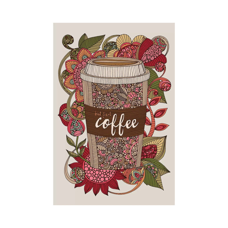 But First Coffee by Valentina Harper - Wrapped Canvas Painting, 101.6 cm H x 66.04 cm W x 1.91 cm D