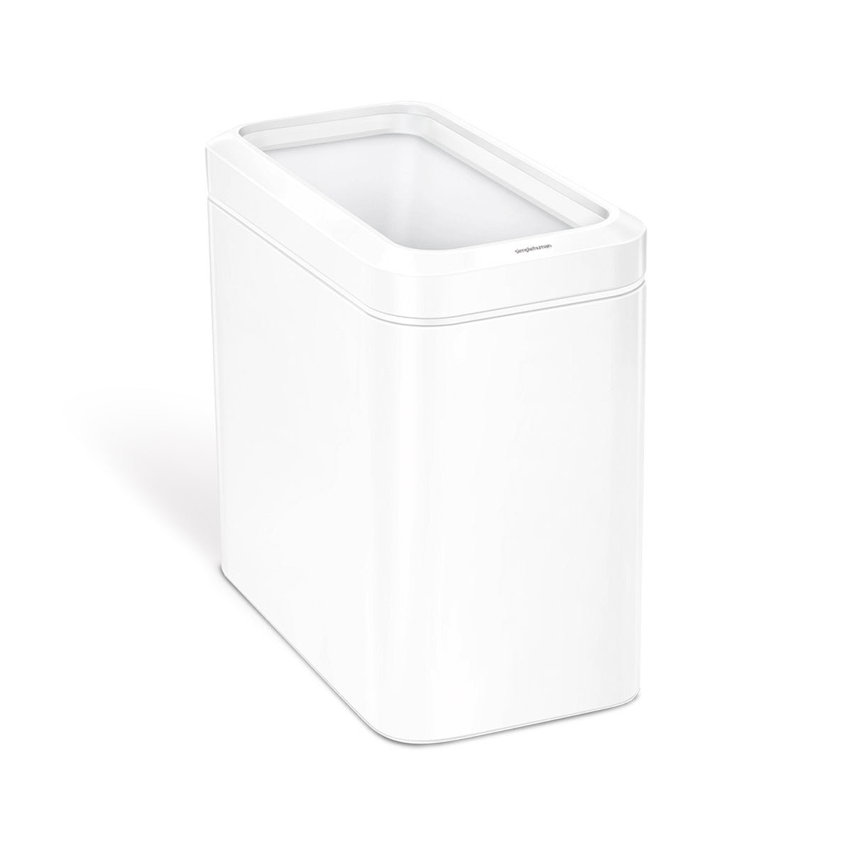 simplehuman 6.6gal Slim Open Trash Can, White
