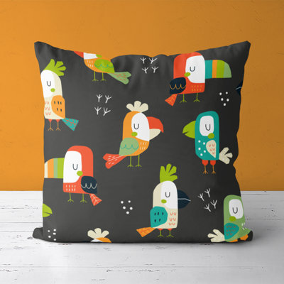 Housse de coussin carrée drôle Toucan/insert