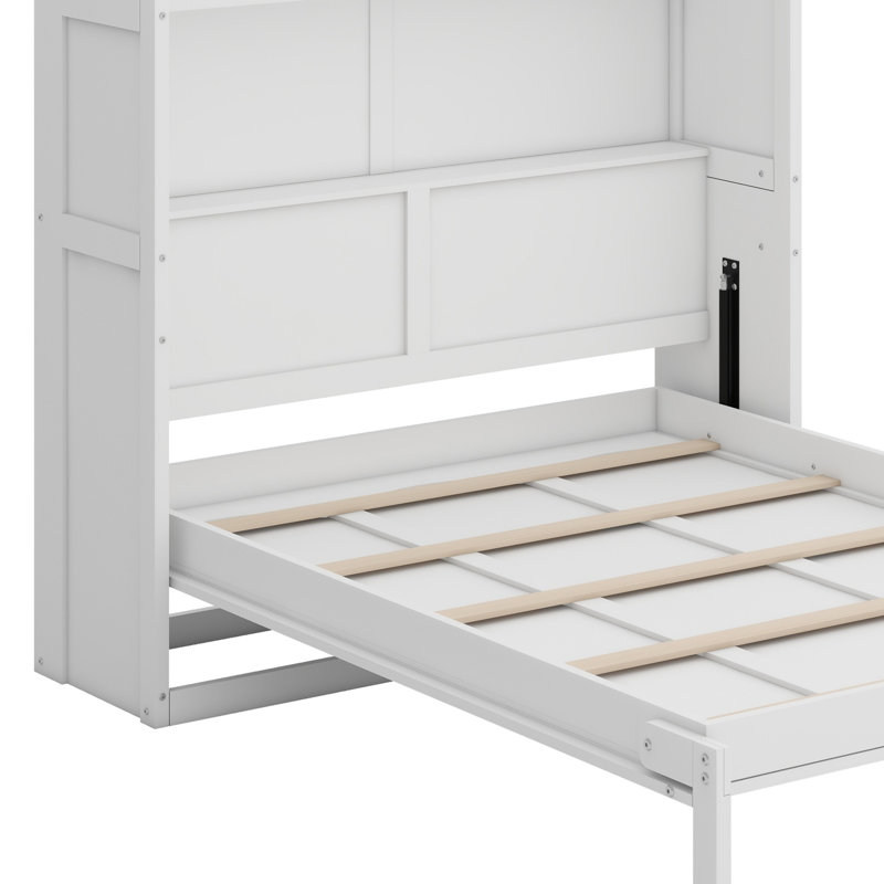 Lit escamotable mural avec tablettes Murphy, blanc