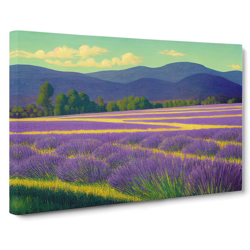 Excellent Lavender Flower Field - Wrapped Canvas, 40cm H x 60cm W x 3cm D