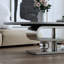 Grandes tables basses et tables de cocktail, marbre, pierre et acier, salon moderne