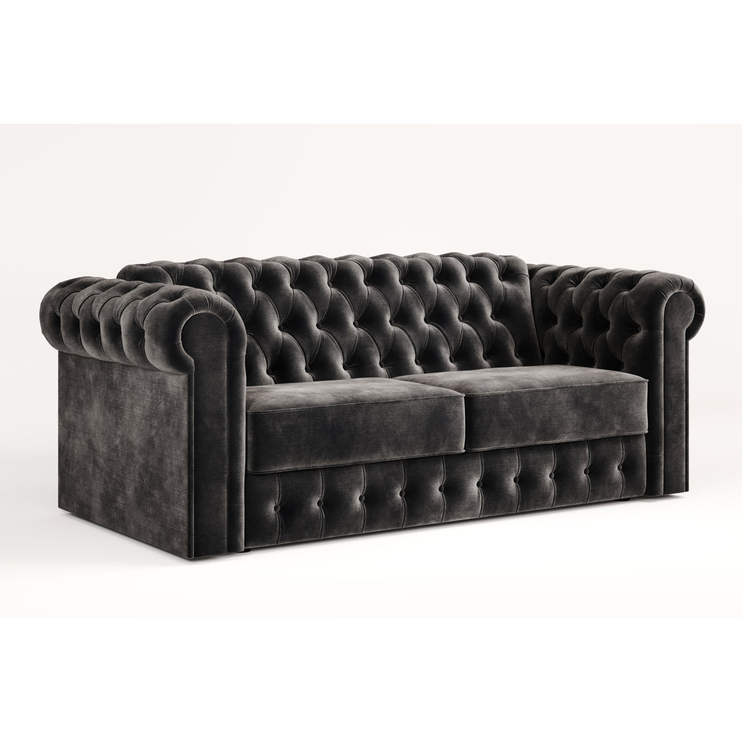 3-Sitzer Schlafsofa Chesterfield aus Samt