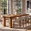 Fir Dining Table with Wood Base