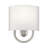 1 Light Brushed Nickel ADA Sconce With Hand Crafted Off-White Fabric Shade-2022549229