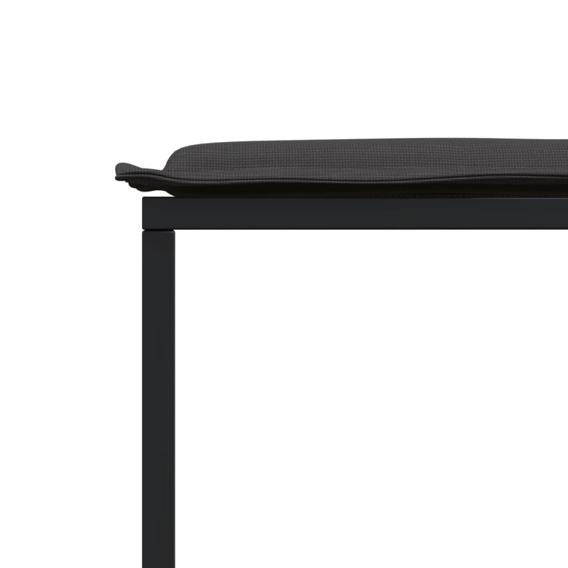  Ensemble de salle à manger de jardin noir, gris foncé