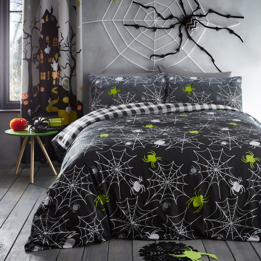 Bedlam Spiders Block Print Duvet Cover Set with Pillowcases