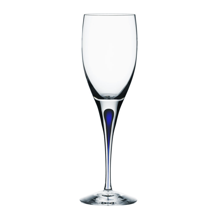 Orrefors Intermezzo Blue White Wine Glass