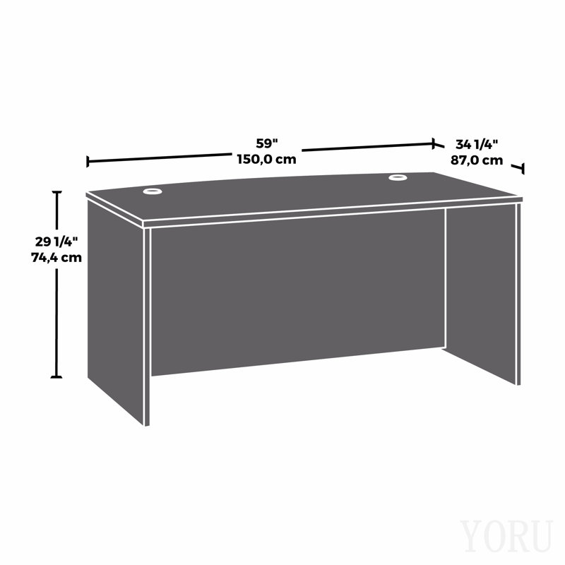 Bowfront Executive Desk 60", Red Finish