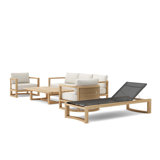 Junus Outdoor 5 - Piece Teak Conversation Set