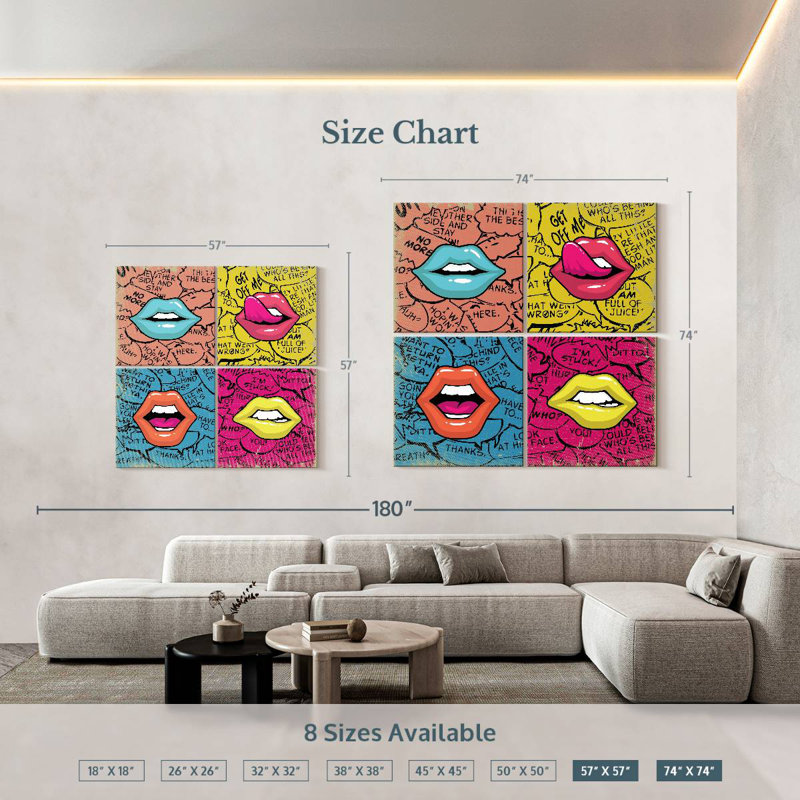 Shuttleworth Comic Lips, 57" H x 57" W