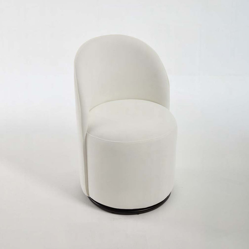 Chaise pivotante en velours 360 degrés, Crème, crème