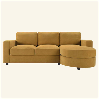 Modern L-Shaped Sectional Sofa with Curved Chaise Lounge, USB Ports & Side Storage Pockets, Chenille Living Room Couch