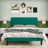 Full Platform Bed Frame with Velvet Upholstered Headboard and Wooden Slats Support, Mattress Foundation/No Box Spring Needed-950660877-950660876