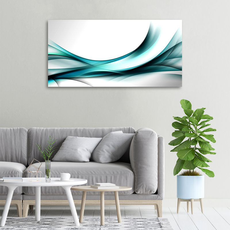 Waves Abstraction - Wrapped Canvas Print, 50cm H x 100cm W