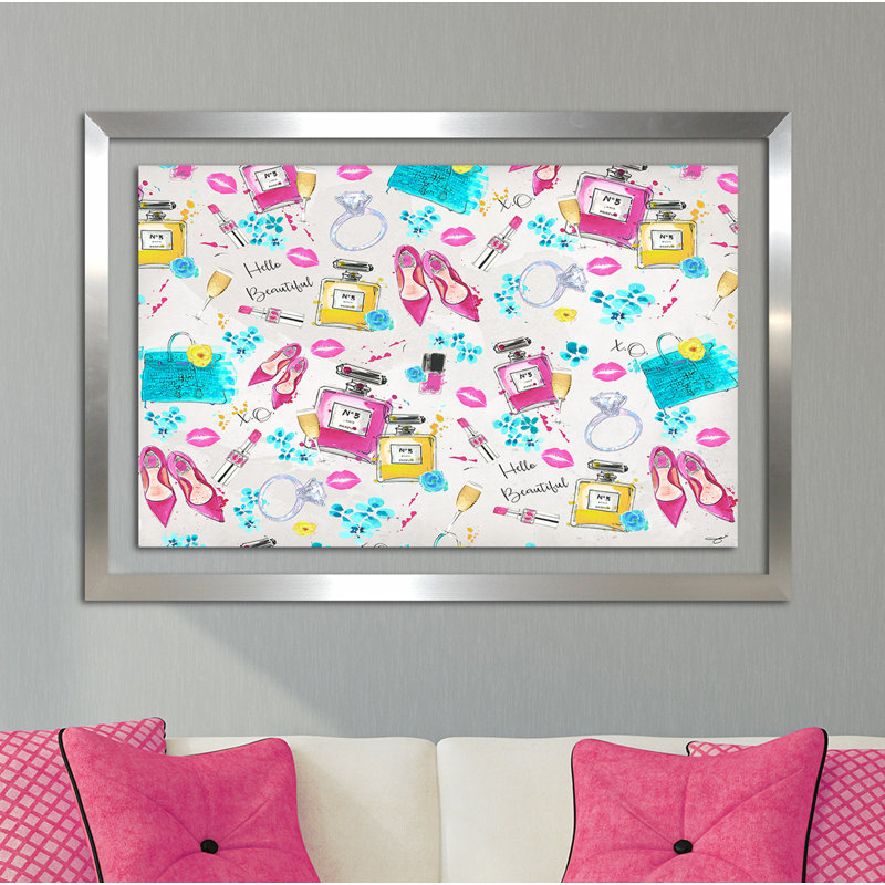 «Spring on My Mind 3», impression, H 27,5 po x l 39,5 po, Encadrement argenté, Tapis transparent
